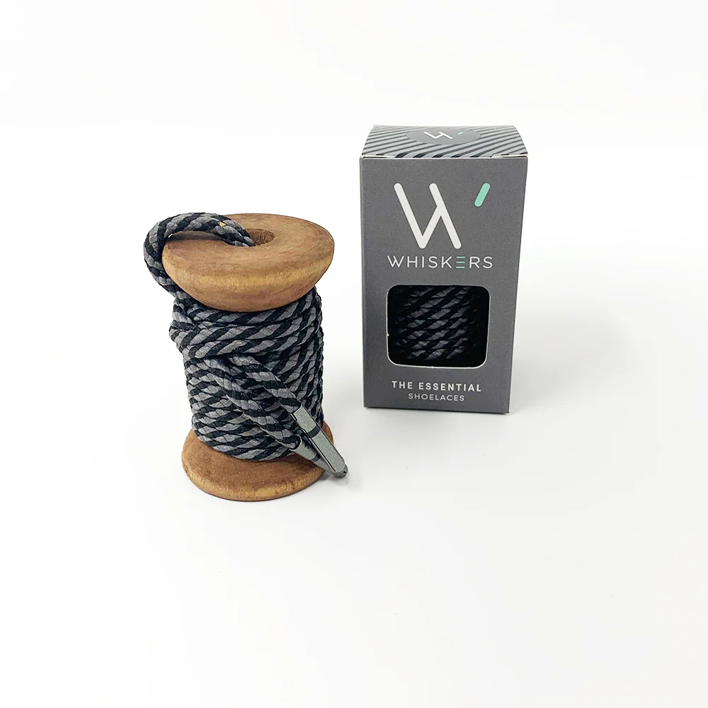 Gray & Black Striped Dress Laces + Black, White & Gray Striped Jacques Sock - Image 3
